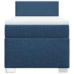 vidaXL Sommier à lattes de lit avec matelas Bleu 90x200 cm Tissu