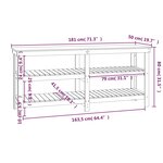 vidaXL Banc de travail Gris 181x50x80 cm Bois de pin massif