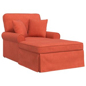 vidaXL Chaise lounge avec jupe Rouge orange 91 x 157 x 91 cm