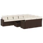 vidaXL Salon de jardin et coussins 11 Pièces marron résine tressée