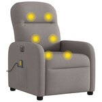 vidaXL Fauteuil de massage inclinable électrique Taupe Tissu