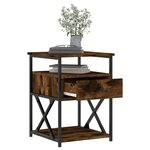 vidaXL Table de chevet chêne fumé 40x42x55 cm bois d'ingénierie