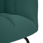 vidaXL Chaise à bascule avec repose-pied Vert foncé Tissu