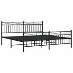 vidaXL Cadre de lit métal sans matelas avec pied de lit noir 183x213cm