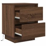 VidaXL Tables de chevet avec lumières LED 2Pièces chêne marron 38x34x50cm