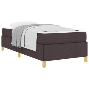 vidaXL Cadre de lit avec matelas Marron foncé 100 x 200 cm tissu
