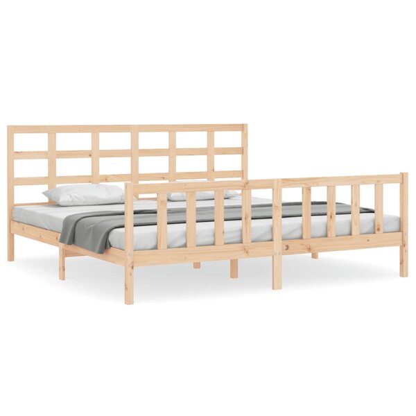vidaXL Cadre de lit avec tête de lit 200x200 cm bois massif