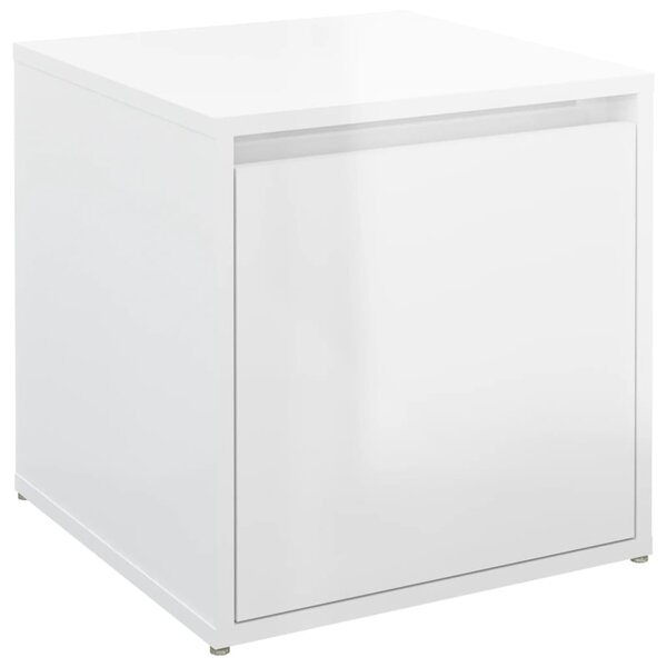 VidaXL Tiroir boîte Blanc brillant 40 5x40x40 cm Bois d'ingénierie