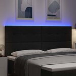 vidaXL Tête de Lit LED avec des lumières à LED Noir 200 cm tissu
