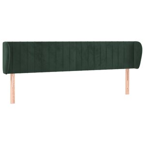 vidaXL Tête de lit avec oreilles Vert foncé 203x23x78/88 cm Velours