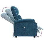 vidaXL Fauteuil inclinable électrique bleu velours