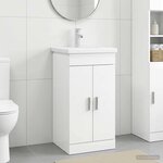vidaXL Meuble de salle de bain avec évier Blanc 42 x 40 x 84 5 cm