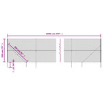 vidaXL Clôture à mailles losangées avec ancrage argenté 2x10 m