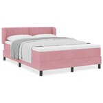 Lit à ressort vidaXL avec matelas Rose 140x190 cm Velours