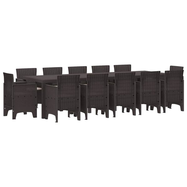 vidaXL Ensemble de salle à manger pour jardin 13 Pièces Marron et Taupe