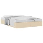 vidaXL Cadre de lit ottoman sans matelas crème 140x200 cm tissu