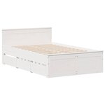 vidaXL Cadre de lit sans matelas avec tête de lit blanc 135x190 cm pin