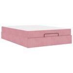 vidaXL Cadre de lit avec matelas avec matelas 2 Pièces Rose Velours