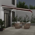 vidaXL Auvent manuel rétractable avec LED bordeaux 500x350 cm
