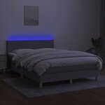 vidaXL Sommier à lattes de lit et matelas et LED Gris clair 140x200 cm