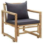 vidaXL Chaises de jardin avec coussins lot de 2 Bambou