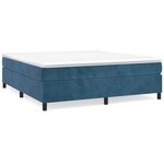 vidaXL Cadre de lit sans matelas bleu foncé 180x200 cm velours