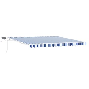 vidaXL Auvent Rétractable with Bleu et blanc 4.5 x 3 m Tissu et métal