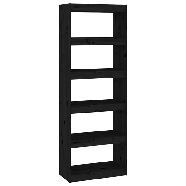 vidaXL Bibliothèque/Séparateur de pièce Noir 60x30x167 5 cm Pin massif