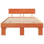 vidaXL Cadre de lit Marron cire 140 x 190 cm Bois massif en pin