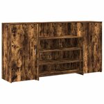 vidaXL Bureau de réception chêne fumé 200x50x103 5cm bois d'ingénierie