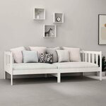 vidaXL Lit de repos avec matelas 90x200 cm Blanc Bois de pin massif