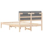 vidaXL Cadre de lit avec tête de lit rembourrée Gris clair