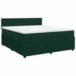vidaXL Sommier à lattes de lit et matelas Vert foncé 200x200cm Velours