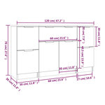 vidaXL Buffets 3 Pièces Blanc Bois d'ingénierie
