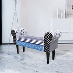 Banc banquette design avec patchwork bleu et blanc 02_0010995
