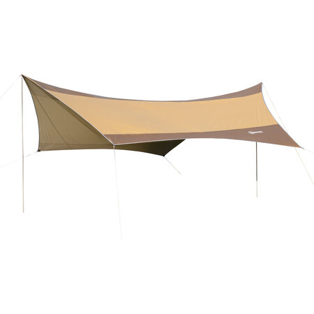 Bâche anti-pluie voile d'ombrage toile de camping 5 6L x 5 5l m polyester haute densité 190T imperméable marron doré