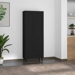 Vidaxl buffet haut noir bois d'ingénierie