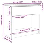 vidaXL Table console avec tiroirs vieux bois 85 5x38 5x74 5 cm