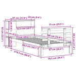 vidaXL Lit bibliothèque sans matelas 75x190 cm bois de pin massif