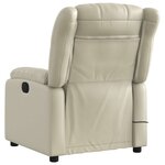 vidaXL Fauteuil inclinable de massage Crème Similicuir