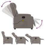 vidaXL Fauteuil de massage inclinable Taupe Tissu