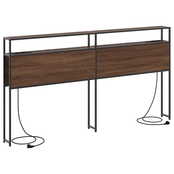 vidaXL Tête de lit de rangement Chêne marron 180 cm Bois d'ingénierie