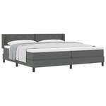 vidaXL Lit à ressorts avec matelas Gris foncé 200 x 200 cm Polyester