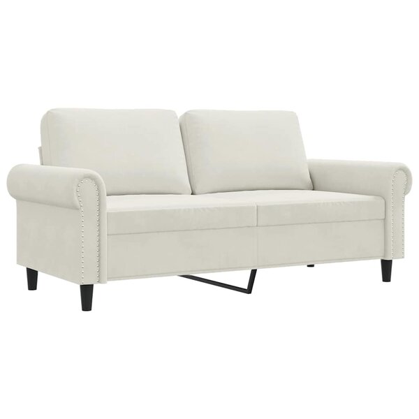 vidaXL Canapé à 2 places Crème 140 cm Velours