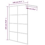 vidaXL Paroi de douche Noir 140x195 cm Verre ESG demi-dépoli