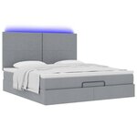 VidaXL Cadre de lit ottoman et matelas gris clair 160x200cm tissu