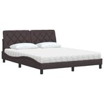 vidaXL Lit avec matelas marron foncé 160x200 cm tissu