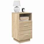vidaXL Table de chevet avec 2 tiroirs chêne sonoma 36x36x68 cm