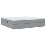 vidaXL Lit avec rangement et matelas Gris clair 200 x 200 cm Polyester