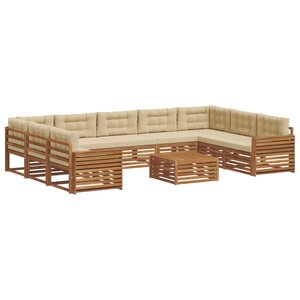 vidaXL Ensemble de canapés d'extérieur 10 Pièces Naturel et Beige